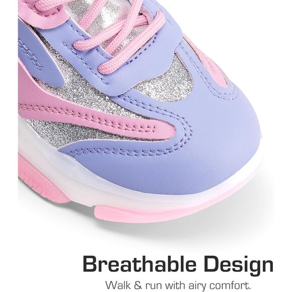 Amazon.com: DREAM PAIRS Kids Girls Sneakers Zipper Casual  ⚡Kids Purple Pink Sneakers Jelly Sole Lace up Shoes Lightweight Walking Shoes